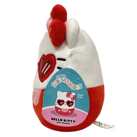 SQUISHMALLOWS Official Kellytoy Plush 6.5 Inch Hello Kitty Red Heart Sunglasses - Picture 2 of 8